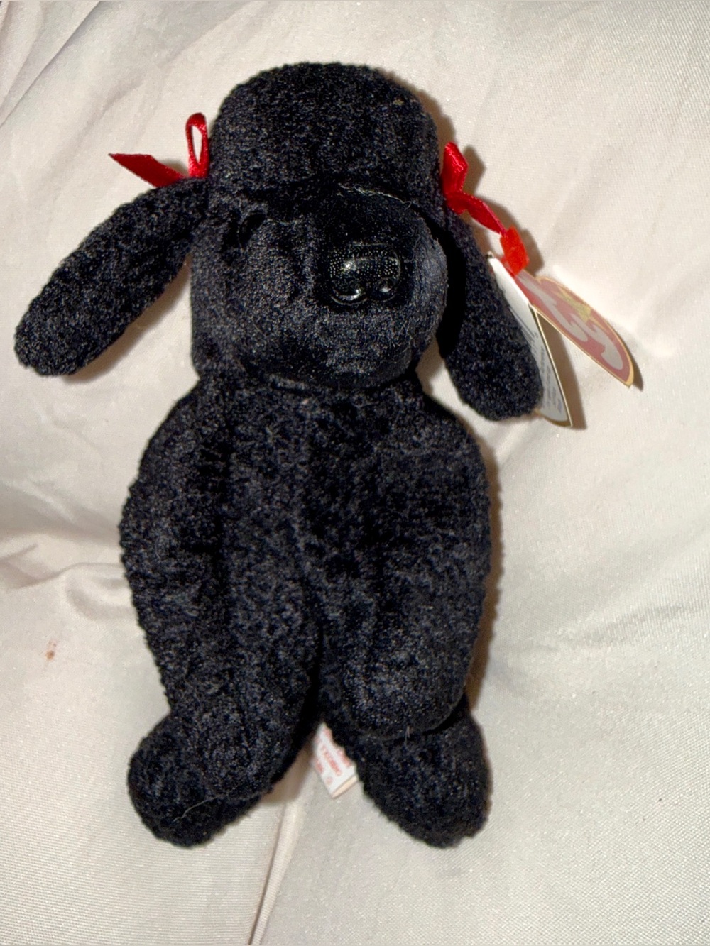 VINTAGE TY BEANIE BABY GIGI BLACK POODLE DOG PLUSH